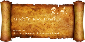 Ribár Apollinár névjegykártya